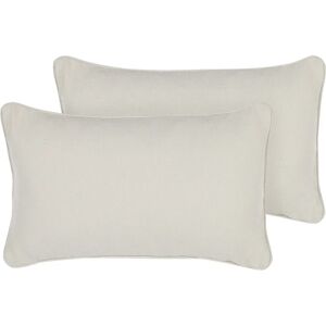 Beliani Model 30x50cm White Cotton Polyester Cushions - Set of 2 Beliani Model 30x50cm White Cotton Polyester Cushions - Set of 2