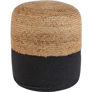 Beliani Pouf Ottoman Black Jute EPS Beads Filling Round ø 46 cm Boho Style - Pouf Ottoman Beliani Pouf Ottoman Black Jute EPS Beads Filling Round ø 46 cm Boho Style - Pouf Ottoman