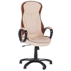 Beliani Executive Chair Beige Faux Leather - Office Chair Beliani Executive Chair Beige Faux Leather - Office Chair