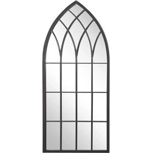 Beliani Wall Mirror CASSEL - Vintage Metal Frame Window Shape - Wall Mirror 115cm Black Beliani Wall Mirror CASSEL - Vintage Metal Frame Window Shape - Wall Mirror 115cm Black