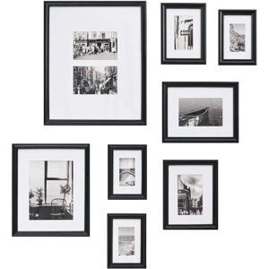 Beliani Set of 8 Framed Photos Black - Photo Frame Set Beliani Set of 8 Framed Photos Black - Photo Frame Set