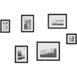 Beliani Set of 6 Gallery Wall Frames - Modern Black Decor Beliani Set of 6 Gallery Wall Frames - Modern Black Decor