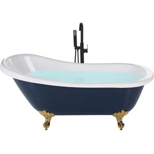Beliani - Cayman Blue-Gold Freestanding Bathtub - Bath Beliani - Cayman Blue-Gold Freestanding Bathtub - Bath
