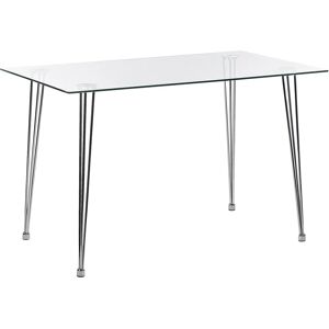 Table à manger rectangulaire argentée Beliani WINSTON 120x70 cm - Publicité Table à manger rectangulaire argentée Beliani WINSTON 120x70 cm - Publicité