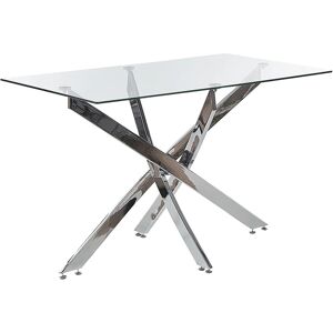 Beliani Modern Rectangular Glass Dining Table - 120x70cm for 4 Beliani Modern Rectangular Glass Dining Table - 120x70cm for 4