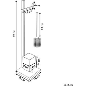 Beliani ULAPES Black Steel Toilet Paper and Brush Stand - Bathroom Accessories Beliani ULAPES Black Steel Toilet Paper and Brush Stand - Bathroom Accessories