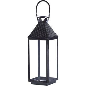 Beliani Metal Lantern Black Stainless Steel - Candle Lantern Beliani Metal Lantern Black Stainless Steel - Candle Lantern