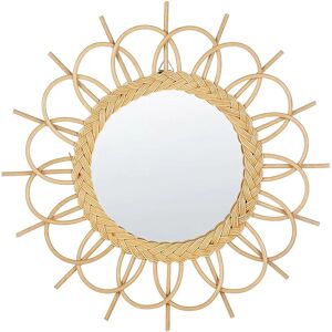 Beliani - TELAKIA - Natural Rattan Wall Mirror - 60cm Beliani - TELAKIA - Natural Rattan Wall Mirror - 60cm