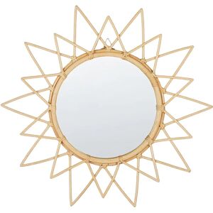 Beliani Wall Mirror Natural Rattan Frame ø 61 cm - Wall Mirror Beliani Wall Mirror Natural Rattan Frame ø 61 cm - Wall Mirror
