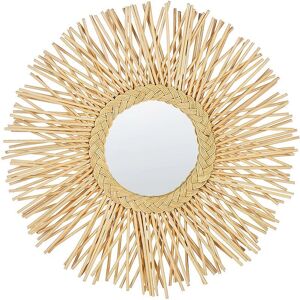 Beliani KALASIN Natural Rattan Wall Mirror - 60cm Beliani KALASIN Natural Rattan Wall Mirror - 60cm