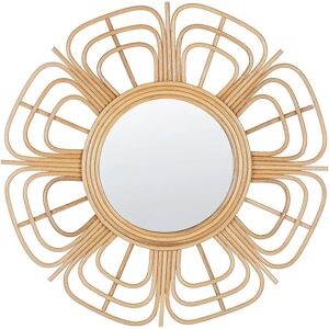 Beliani PASAKU 60 cm Rattan Sun Shape Wall Mirror - Wall Mirror Beliani PASAKU 60 cm Rattan Sun Shape Wall Mirror - Wall Mirror