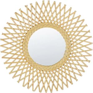 Beliani Wall Mirror Natural Rattan 60 cm - Wall Mirror Beliani Wall Mirror Natural Rattan 60 cm - Wall Mirror