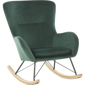 Beliani Rocking Chair Dark Green Velvet - Modern Product Type Beliani Rocking Chair Dark Green Velvet - Modern Product Type