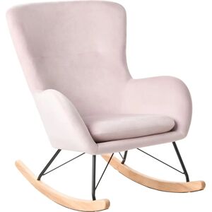 Fauteuil à bascule en velours rose Beliani ELLAN - Fauteuil relax - Publicité Fauteuil à bascule en velours rose Beliani ELLAN - Fauteuil relax - Publicité
