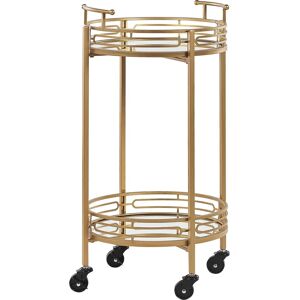 Beliani Kitchen Trolley - Mirrored Top, Gold Iron, 42x75cm Beliani Kitchen Trolley - Mirrored Top, Gold Iron, 42x75cm
