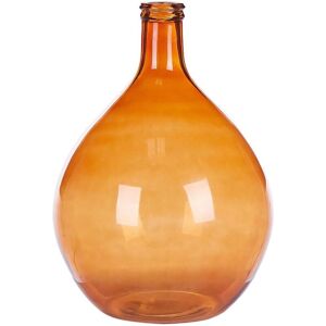 Beliani Flower Vase Golden Brown Glass 48 cm Handmade - Vase Beliani Flower Vase Golden Brown Glass 48 cm Handmade - Vase