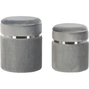 Ensemble de 2 Poufs en Velours Beliani - Style Glamour Moderne - Publicité Ensemble de 2 Poufs en Velours Beliani - Style Glamour Moderne - Publicité