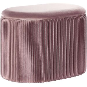 Beliani Pouffe Pink Velvet Glamour Storage Footstool - Pouffe - Publicité Beliani Pouffe Pink Velvet Glamour Storage Footstool - Pouffe - Publicité
