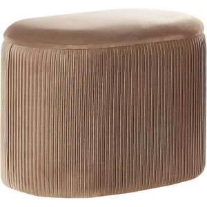 Pouf en Velours Beige Beliani avec Rangement - Siège - Publicité Pouf en Velours Beige Beliani avec Rangement - Siège - Publicité