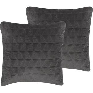 Beliani LALAM Grey Cotton Cushions - Square 45x45cm - Modern Decor Beliani LALAM Grey Cotton Cushions - Square 45x45cm - Modern Decor