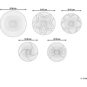 Beliani Seagrass Wall Decor Set of 5 - Wall Decor Beliani Seagrass Wall Decor Set of 5 - Wall Decor