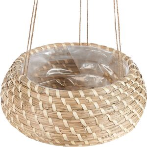 Beliani Set of 2 Wicker Plant Pots Natural - Plant Pots Beliani Set of 2 Wicker Plant Pots Natural - Plant Pots