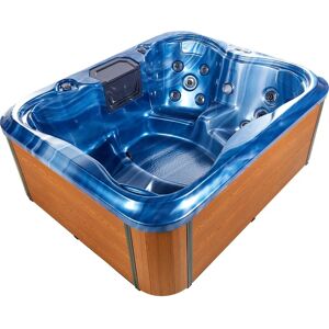 Beliani Hot Tub Blue Acrylic 180 x 215 cm 4 Seats 19 Jets - Hot Tub Beliani Hot Tub Blue Acrylic 180 x 215 cm 4 Seats 19 Jets - Hot Tub