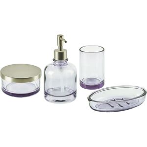 Beliani TELMA Violet Glass Bathroom Accessories Set - Bathroom Accessories Beliani TELMA Violet Glass Bathroom Accessories Set - Bathroom Accessories