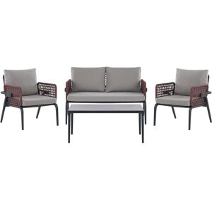 Beliani Outdoor Sofa Set Grey - Modern Garden Furniture Beliani Outdoor Sofa Set Grey - Modern Garden Furniture