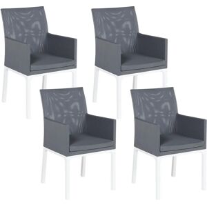 Beliani Juego de 4 sillas de jardín gris oscuro - Muebles de exterior Beliani Juego de 4 sillas de jardín gris oscuro - Muebles de exterior
