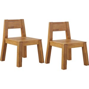 Beliani Set of 2 Garden Chairs LIVORNO Light Wood - Garden Chairs Beliani Set of 2 Garden Chairs LIVORNO Light Wood - Garden Chairs