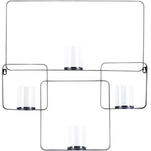 Beliani PALAWAN Black Metal Wall Candle Holder - Candle Holder Beliani PALAWAN Black Metal Wall Candle Holder - Candle Holder