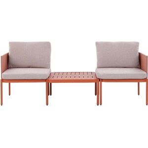 Beliani Garden Sofa Set Orange - Convertible 2-Seater with Cushions Beliani Garden Sofa Set Orange - Convertible 2-Seater with Cushions