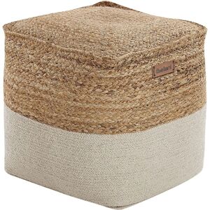 Beliani Pouf Ottoman Beige en Jute EPS Perles Remplissage Carré 44 x 44 cm - Pouf - Publicité Beliani Pouf Ottoman Beige en Jute EPS Perles Remplissage Carré 44 x 44 cm - Pouf - Publicité