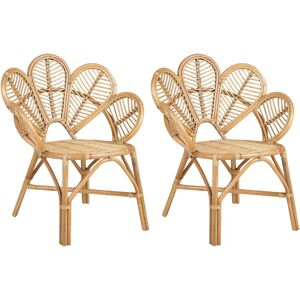 Beliani Set of 2 Peacock Chairs Natural Rattan - Garden Chairs Beliani Set of 2 Peacock Chairs Natural Rattan - Garden Chairs