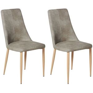 Beliani Clayton Faux Leather Light Grey Dining Chairs - Dining Chairs Beliani Clayton Faux Leather Light Grey Dining Chairs - Dining Chairs