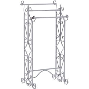 Beliani Towel Stand Grey Iron - Vintage Bathroom Rack Beliani Towel Stand Grey Iron - Vintage Bathroom Rack