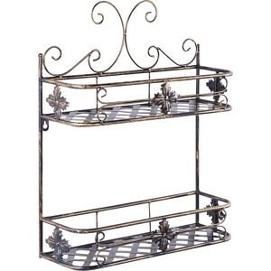Beliani Bathroom Wall Shelf Black Metal 52 x 42 cm - Wall Shelf Beliani Bathroom Wall Shelf Black Metal 52 x 42 cm - Wall Shelf
