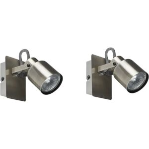 Beliani Silver Metal Wall Lamps - Adjustable Focus - Modern Style Beliani Silver Metal Wall Lamps - Adjustable Focus - Modern Style