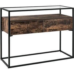 Beliani Console Table Dark Wood - Rectangular Modern Design Beliani Console Table Dark Wood - Rectangular Modern Design