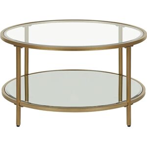 Beliani Gold Tempered Glass Iron Coffee Table - Round Modern Living Room Furniture Beliani Gold Tempered Glass Iron Coffee Table - Round Modern Living Room Furniture