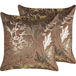 Beliani Velvet Floral Cushions - 45x45 cm - Decor Accessories Beliani Velvet Floral Cushions - 45x45 cm - Decor Accessories