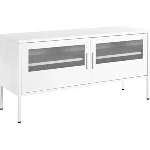 Beliani White Steel 2-Door Sideboard - Industrial Furniture Beliani White Steel 2-Door Sideboard - Industrial Furniture