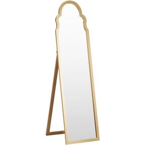 Beliani Standing Mirror Gold MDF Glass 40 x 150 cm with Stand - Mirror Beliani Standing Mirror Gold MDF Glass 40 x 150 cm with Stand - Mirror