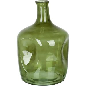 Beliani Olive Green Glass Vase - 30cm Modern Decor Beliani Olive Green Glass Vase - 30cm Modern Decor