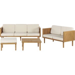 Beliani Garden Sofa Set - Acacia Wood - 5 Seater Outdoor Conversation Set Beliani Garden Sofa Set - Acacia Wood - 5 Seater Outdoor Conversation Set