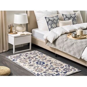 Beliani Wool Area Rug 80 x 150 cm Beige and Blue - Vintage/Oriental Style Beliani Wool Area Rug 80 x 150 cm Beige and Blue - Vintage/Oriental Style