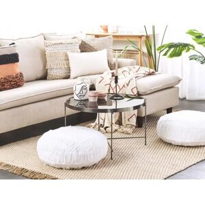 Beliani OULAD White Cotton Floor Cushion - Floor Type Beliani OULAD White Cotton Floor Cushion - Floor Type