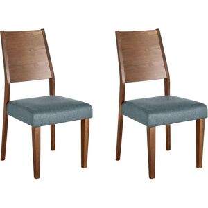 Beliani ELMIRA Dark Wood Rubberwood Dining Chairs Set of 2 Beliani ELMIRA Dark Wood Rubberwood Dining Chairs Set of 2