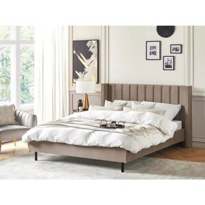 Beliani Super King Velvet Taupe Bed - Bed Beliani Super King Velvet Taupe Bed - Bed